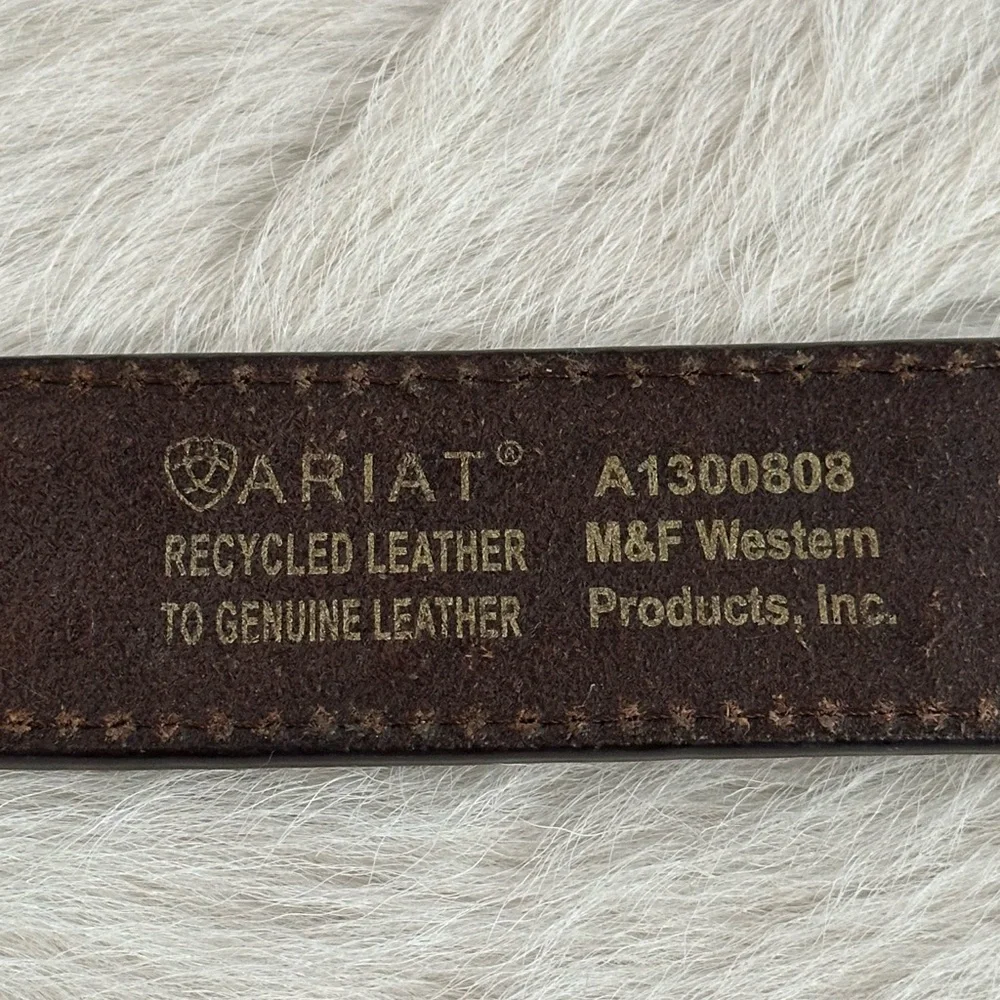 Kids Ariat Brown Genuine Leather Belt with Silver Buckle Diamond Conchos